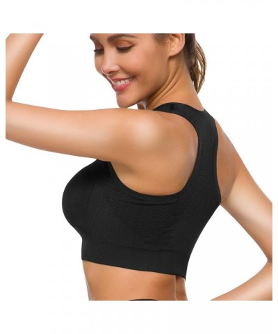 Racerback Sports Bras for Women Seamless Multipack Activewear Bras for Gym Fitness Padded Workout Sleep Everyday Bra Black $1...