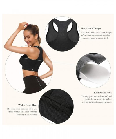 Racerback Sports Bras for Women Seamless Multipack Activewear Bras for Gym Fitness Padded Workout Sleep Everyday Bra Black $1...