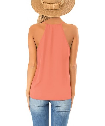 Womens Deep V Neck Wrap Spaghetti Strap Tank Tops Summer Sleeveless Shirts Blouses 1-coral $7.79 Tanks