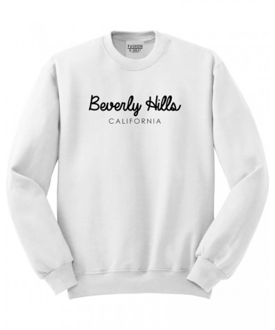 Beverly Hills California Unisex Crewneck Sweatshirt White $18.02 Hoodies & Sweatshirts