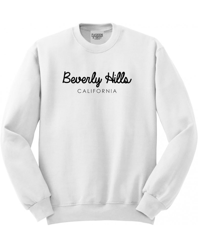 Beverly Hills California Unisex Crewneck Sweatshirt White $18.02 Hoodies & Sweatshirts