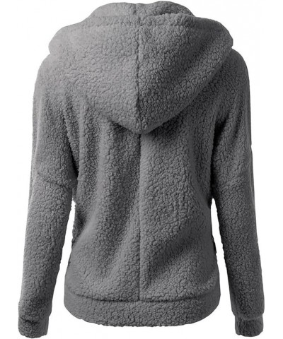 Sherpa Jackets for Women Zip Up Hoodies Tops Fleece Sweaters Fall Winter Coats Long Sleeve Shirts With Pocket Casual Clothes ...