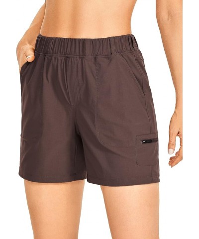 Women's Lightweight Cargo Hiking Shorts with Belt 6'' - Stretch Long Summer Athletic Outdoor Workout Shorts Pockets Brown Roc...