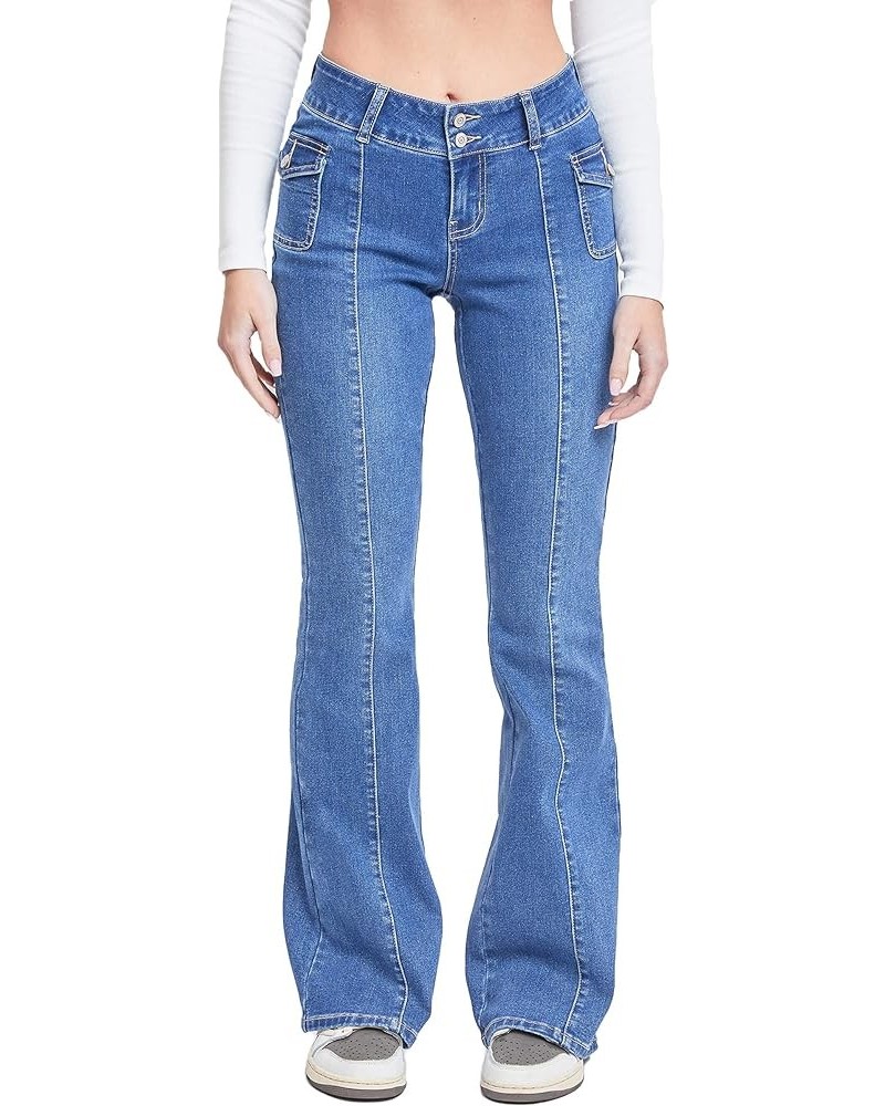 Women's Junior Cargo Flare Jean with Side Pockets 36m Medium Blue $23.94 Others