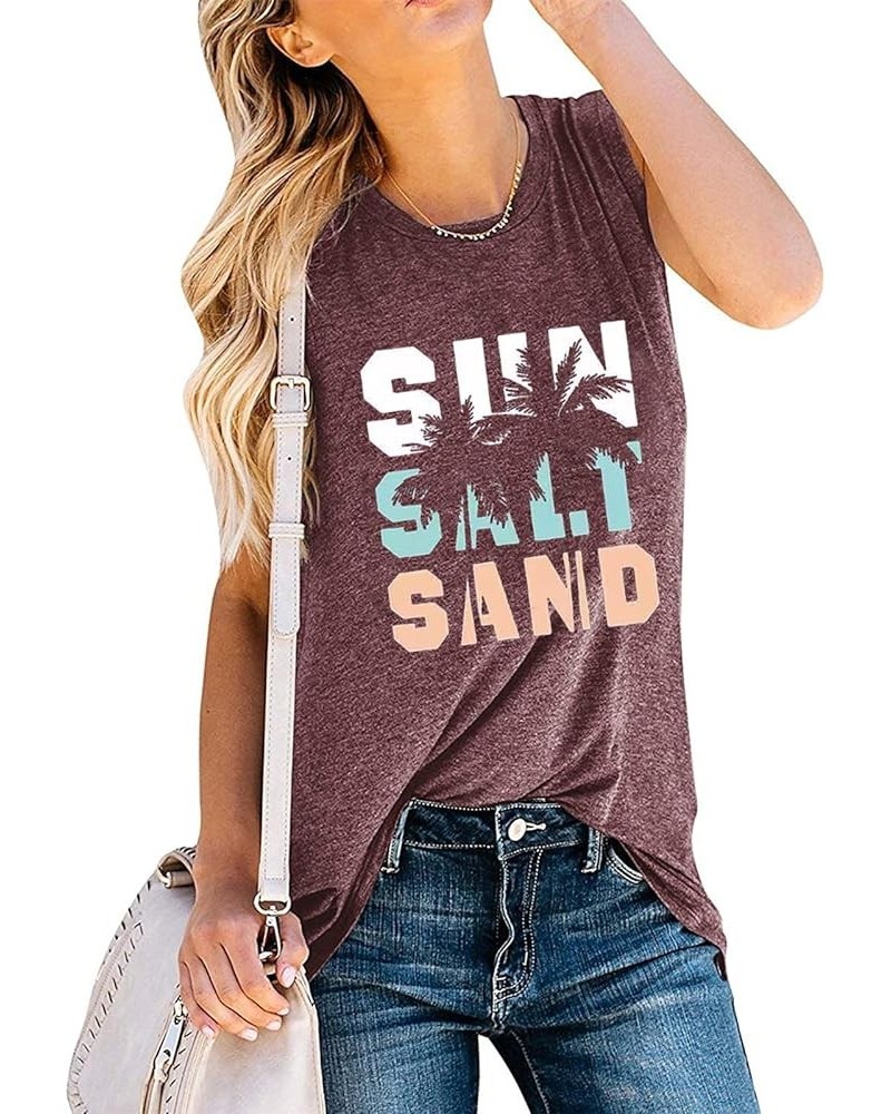 Womens Tank Top Loose Fit Graphic Tank Tops Casual Summer Tank Tops Trendy Tank Tops Y-brown $8.90 Tanks