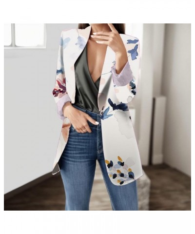 Velvet Blazers for Women 2024 Womens Autumn and Winter Leisure Style Versatile Fit Flower Print Long Sleeve Suit Coa Beige $1...