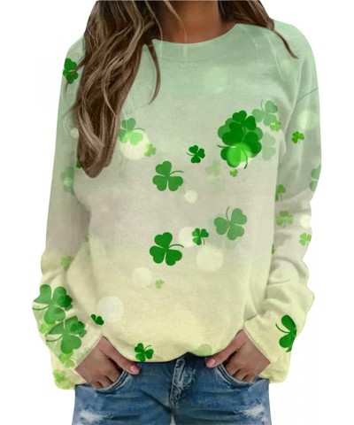 St Patricks Day Shirt Women Long Sleeve Pullover Tops Loose Fit Casual Tuncis Crewneck Sweatshirt Tees Blouses J-03-yellow $1...