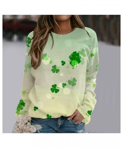 St Patricks Day Shirt Women Long Sleeve Pullover Tops Loose Fit Casual Tuncis Crewneck Sweatshirt Tees Blouses J-03-yellow $1...