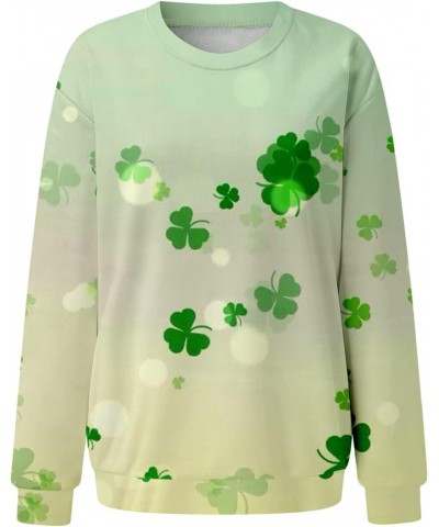 St Patricks Day Shirt Women Long Sleeve Pullover Tops Loose Fit Casual Tuncis Crewneck Sweatshirt Tees Blouses J-03-yellow $1...