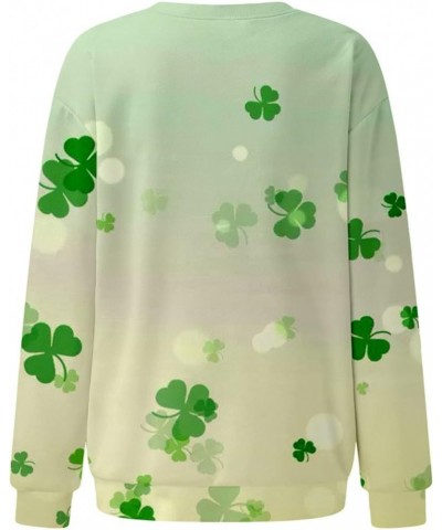 St Patricks Day Shirt Women Long Sleeve Pullover Tops Loose Fit Casual Tuncis Crewneck Sweatshirt Tees Blouses J-03-yellow $1...