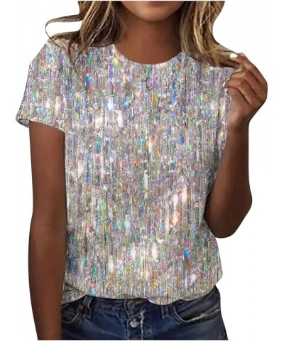 Womens Sequin Shirts Long Sleeve Sparkly Tops Fashion Glitter T-Shirts Holiday Going Out Tops Comfy Casual Blouses B1-gray $5...