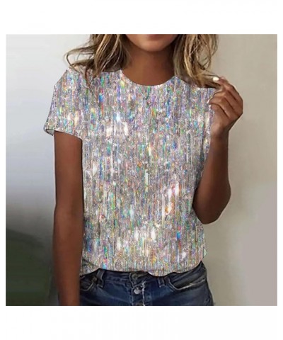 Womens Sequin Shirts Long Sleeve Sparkly Tops Fashion Glitter T-Shirts Holiday Going Out Tops Comfy Casual Blouses B1-gray $5...