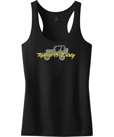 Topless & Dirty Racerback Tank Top Shirt 4X4 Funny Grey/Yellow $16.79 Tanks