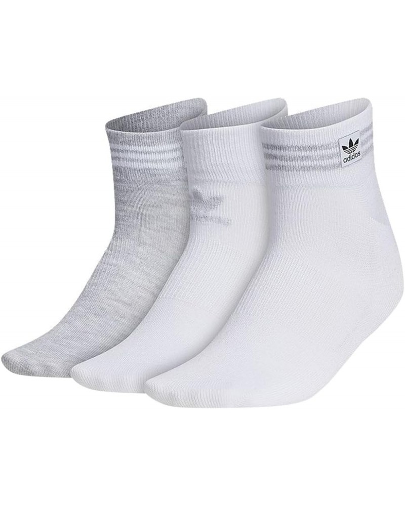 Women's Superlite Stripe 3.0 Low Cut Socks (3-Pair) Athletic Fit with Arch Compression White/Grey-metallic $9.50 Activewear