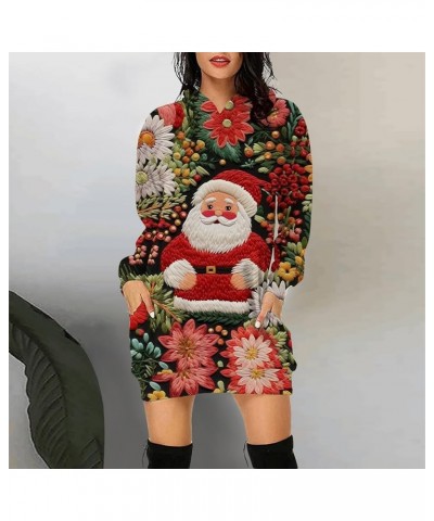 Christmas Tunic Tops for Women Crewneck Long Sleeve Loose Tunic Shirt Dress Fall Tops with Pockets 027 Red $11.22 Tops