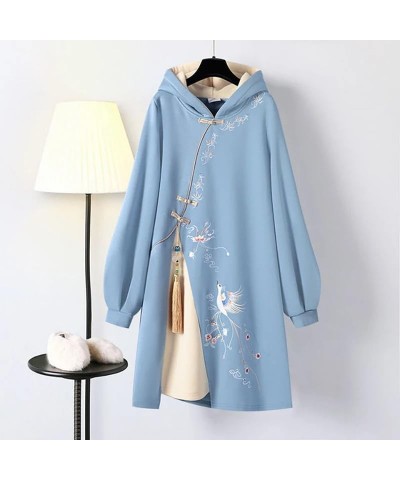 Women' Winter Chinese Style Hoodies Sweatshirt Dress Hanfu Long Sleeve Embroidery Thicken Cheongsam Plus Size S8 $21.23 Hoodi...