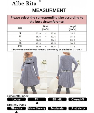 Fall Dresses for Women 2023 Long Sleeve Dresses Empire Waist Sweater Dress Winter Dress with Pockets Khaki $14.99 Dresses