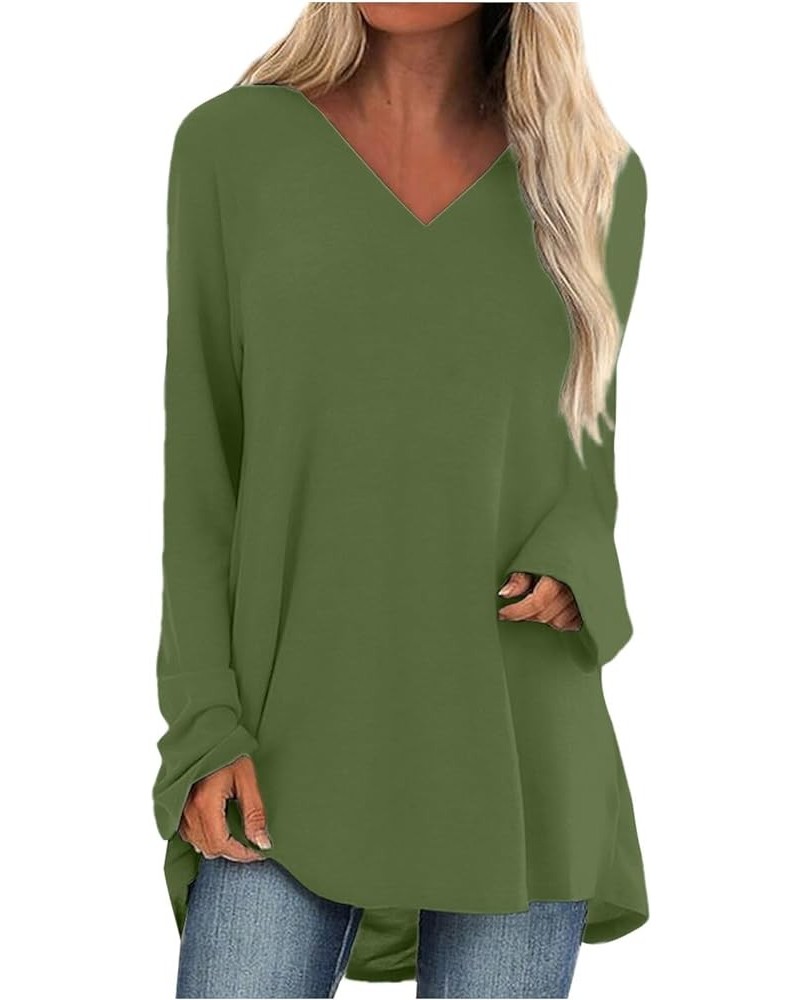 Long Sleeve Shirts for Women,Women's Casual Trendy Gradient Crewneck Shirt Comfy Loose Fit Fall Outgoing Tops 4-green $6.11 B...