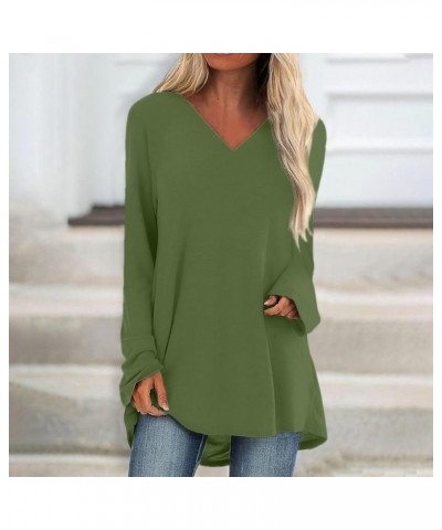 Long Sleeve Shirts for Women,Women's Casual Trendy Gradient Crewneck Shirt Comfy Loose Fit Fall Outgoing Tops 4-green $6.11 B...