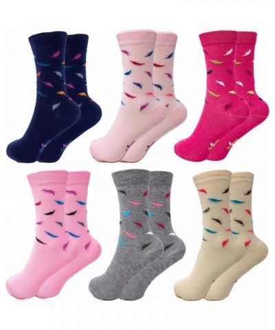 Luxury Combed Cotton Women Socks Crew Length Colorful 6 Pairs Size 9-11 Design 2 $9.49 Activewear