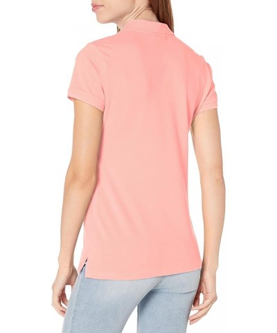 Women's 5-Button Short Sleeve Cotton Polo Shirt Aloha Pink $16.19 Shirts