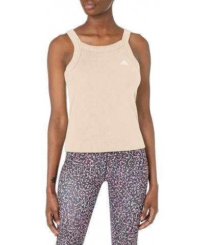 Women's Yoga Ribbed Tank Top Wonder White $9.36 Activewear