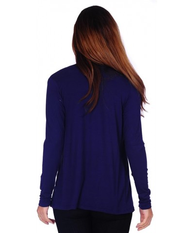 SR Womens Basic Draped Open Front Cardigan (Size: S-3X) Longsleeve_navy $15.36 Sweaters