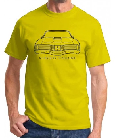 1970 1971 Mercury Cyclone Closed Headlight Front End Design Classic Print Tshirt Yellow $10.50 T-Shirts