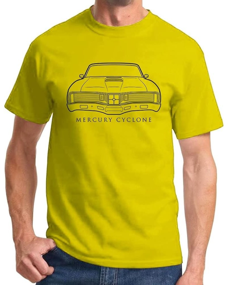 1970 1971 Mercury Cyclone Closed Headlight Front End Design Classic Print Tshirt Yellow $10.50 T-Shirts