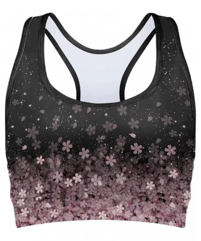 Sports Bras for Women Comfortable Workout Yoga High Impact Sports Bar Cherry Blossoms $11.87 Activewear