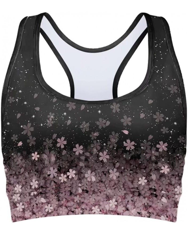 Sports Bras for Women Comfortable Workout Yoga High Impact Sports Bar Cherry Blossoms $11.87 Activewear