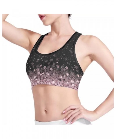 Sports Bras for Women Comfortable Workout Yoga High Impact Sports Bar Cherry Blossoms $11.87 Activewear