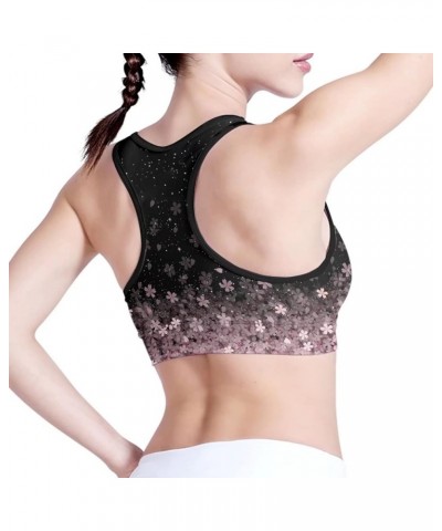 Sports Bras for Women Comfortable Workout Yoga High Impact Sports Bar Cherry Blossoms $11.87 Activewear