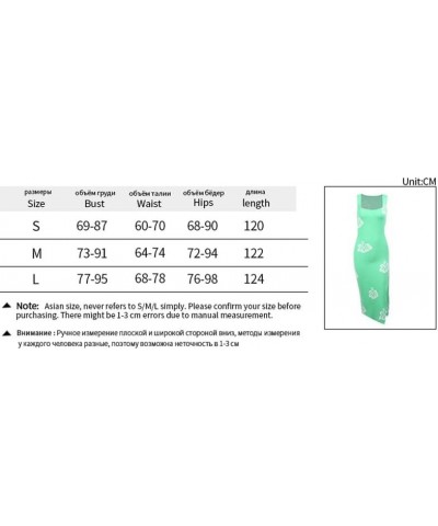 Print Knit Bodycon Dress for Women Y2k Spaghetti Strap Sleeveless Cut Out Maxi Dress Sexy Backless Slip Dress A3-green $14.74...