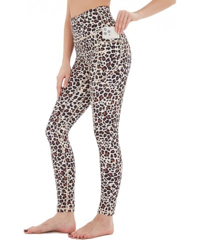 Womens Leggings with Pockets Tummy Control, High Waisted Yoga Pants Gym Workout Legging for Women Leopard $10.17 Activewear