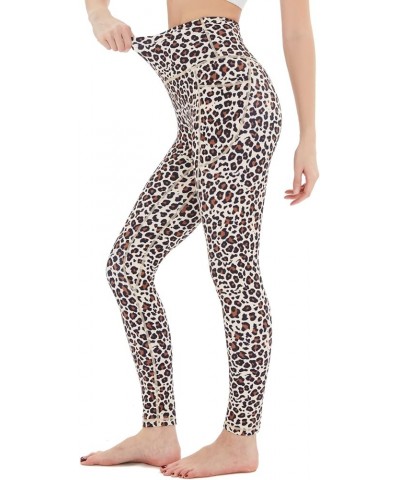 Womens Leggings with Pockets Tummy Control, High Waisted Yoga Pants Gym Workout Legging for Women Leopard $10.17 Activewear