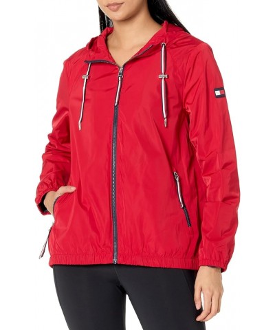 Women's Lightweight Everyday Weather Resistant Windbreaker Red $19.37 Jackets