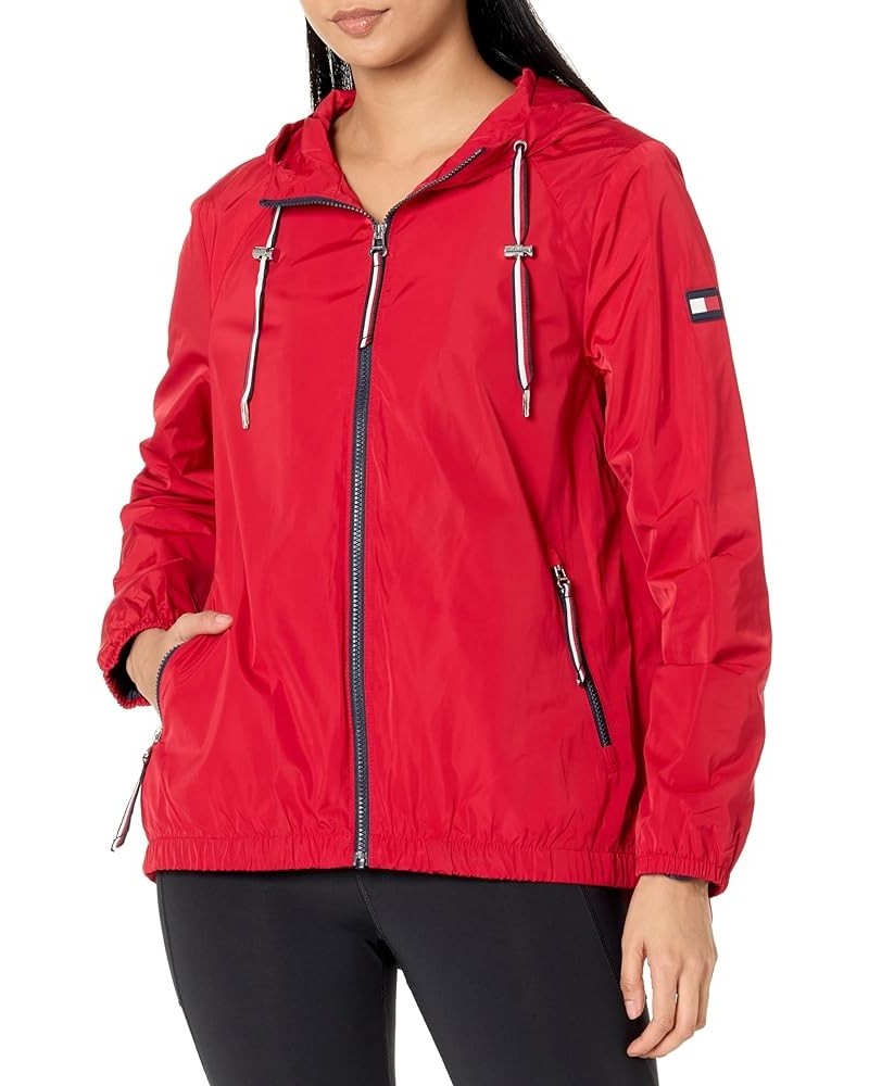 Women's Lightweight Everyday Weather Resistant Windbreaker Red $19.37 Jackets