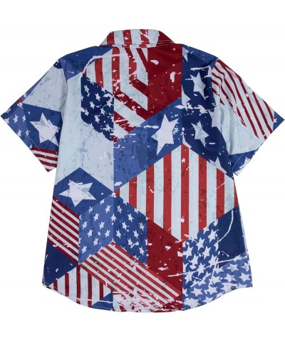 American Flag Shirt Women Patriotic Shirts 4th of July Tops USA Stars Stripes Blouses Memorial Day Button Down Shirts Light B...