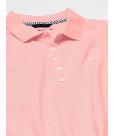 Women's 5-Button Short Sleeve Cotton Polo Shirt Aloha Pink $16.19 Shirts