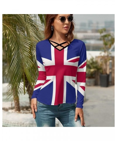 British Flag Long-Sleeved T-Shirt Women Sweatshirts Print Hoodie Autumn Long Sleeve Tops S X-Large White-8 $13.20 Hoodies & S...