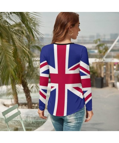 British Flag Long-Sleeved T-Shirt Women Sweatshirts Print Hoodie Autumn Long Sleeve Tops S X-Large White-8 $13.20 Hoodies & S...