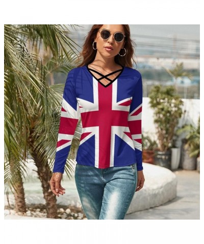 British Flag Long-Sleeved T-Shirt Women Sweatshirts Print Hoodie Autumn Long Sleeve Tops S X-Large White-8 $13.20 Hoodies & S...