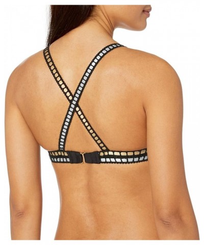 Women's Standard Triangle Bra Bikini Swimsuit Top Black / Gold / Silver / Threading Along Print $29.96 Swimsuits