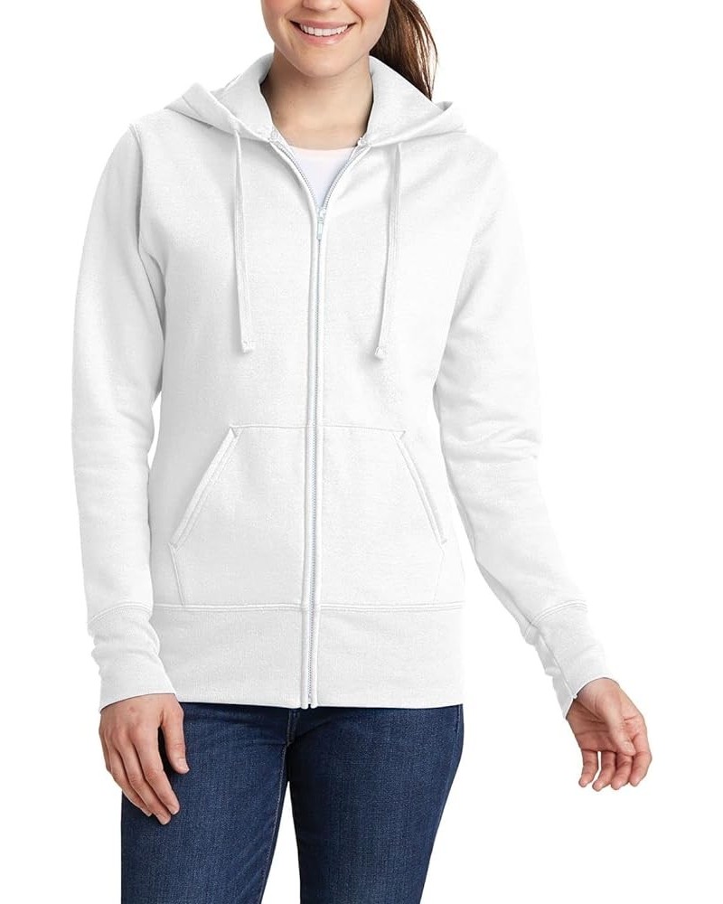 Women Core Fleece Full-Zip Hoodie Sweatshirt with Pockets Classic Fit Performance Hooded Sweatshirt for Women White $14.67 Ho...