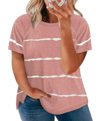 Womens-Plus-Size-Tops 1X-4X Casual Summer T Shirts Short Sleeve Side Slit Tee 02_sw_pi $14.26 T-Shirts