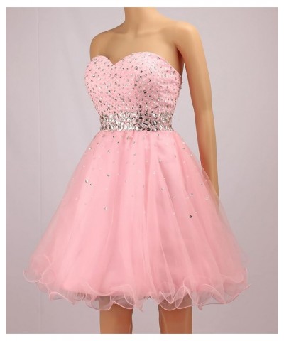 Strapless a Line Blue Crystal White Oranga Homecoming Dress Short Prom Dress Style1-hot Pink $44.52 Dresses