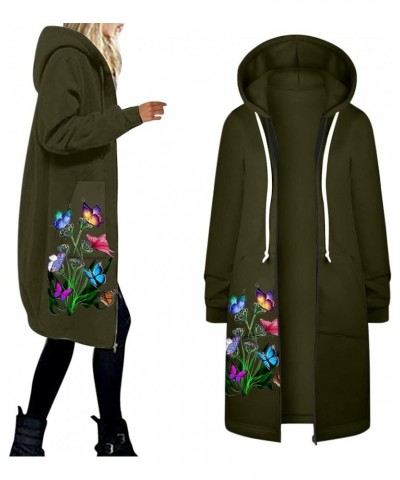 Women Casual Zip Up Hoodies Fleece Tunic Sweatshirt Long Plus Size Fashion Long Hoodie Jacket Coats with Pockets Green17 $15....