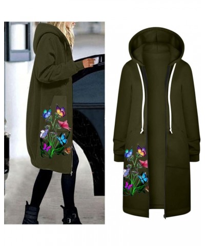 Women Casual Zip Up Hoodies Fleece Tunic Sweatshirt Long Plus Size Fashion Long Hoodie Jacket Coats with Pockets Green17 $15....