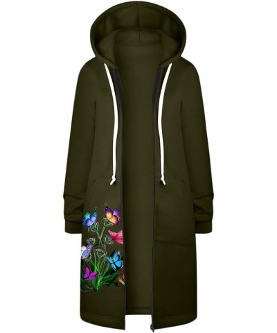 Women Casual Zip Up Hoodies Fleece Tunic Sweatshirt Long Plus Size Fashion Long Hoodie Jacket Coats with Pockets Green17 $15....